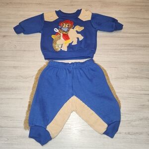 Vintage Joggles Infant Cowboy Outfit Baby Boy Size 3/6 Months A4
